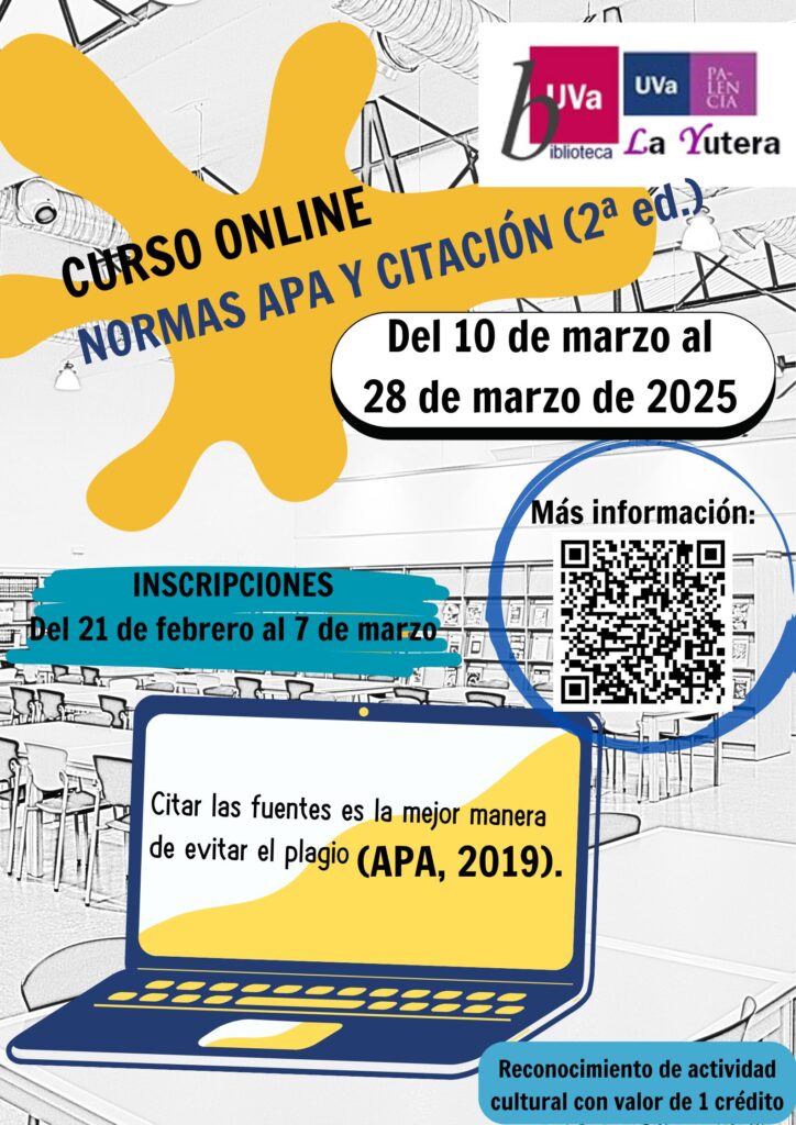 Cartel del Curso online de Normas APA.